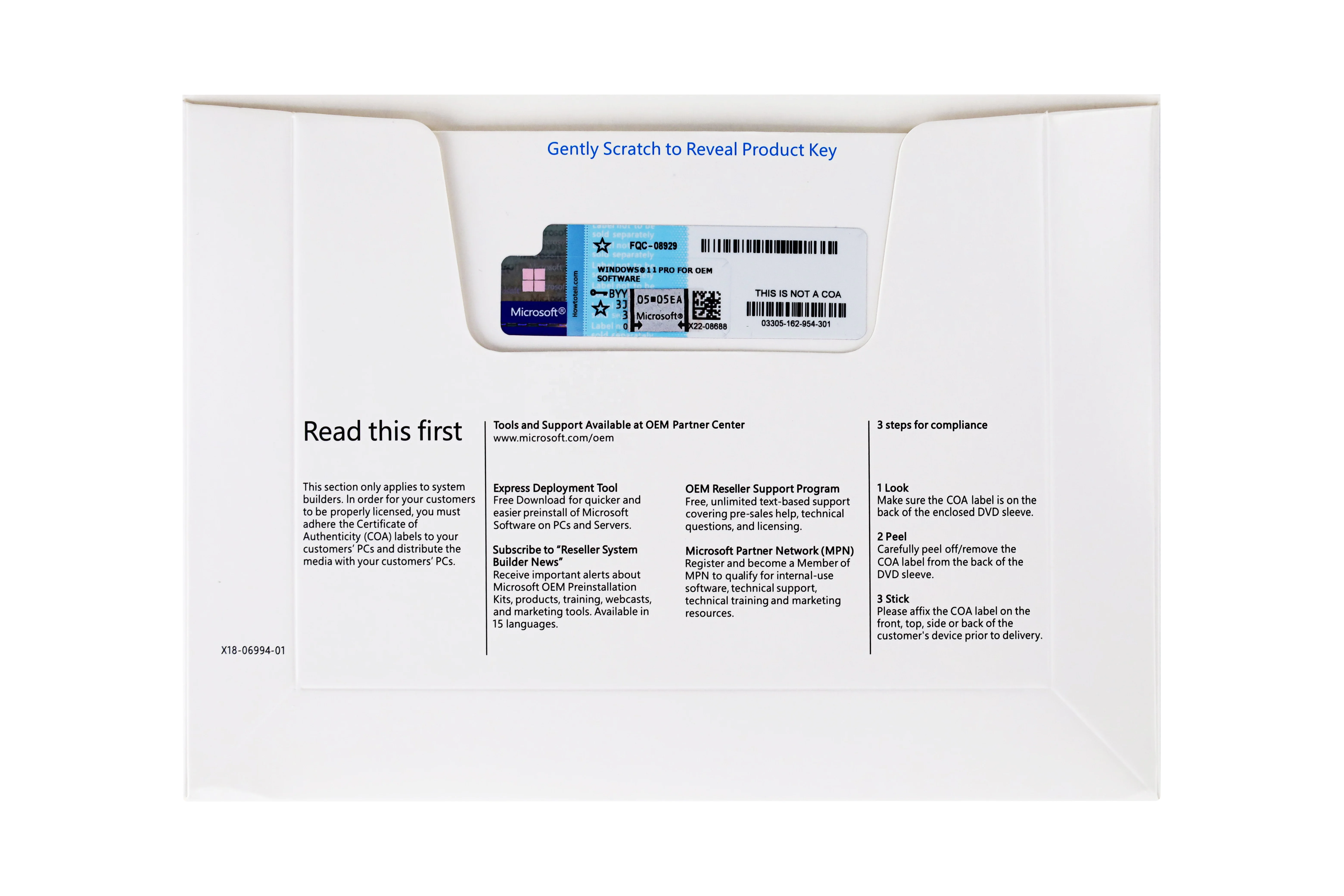 Microsoft windows 11 Pro key 64 bit DVD OEM Package windows 11 professional FPP coa sticker english