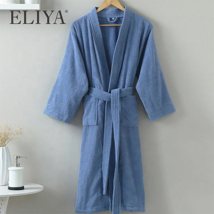 Customized 100% Cotton Hotel Bathrobe Coral Fleece Bathrobe