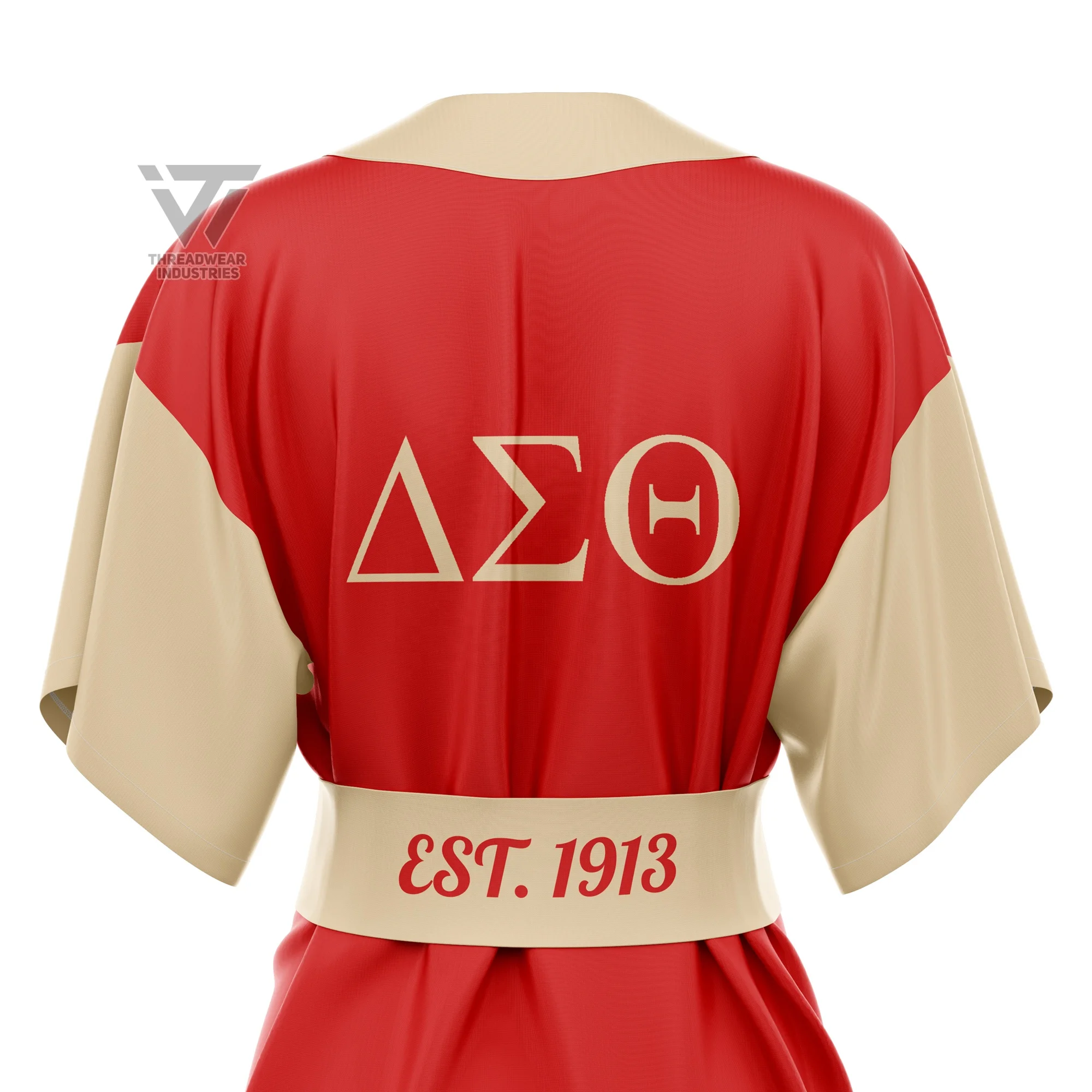 Custom Delta | Sigma | Theta DST Sorority Silk Kimono Embroidered Robe Dress