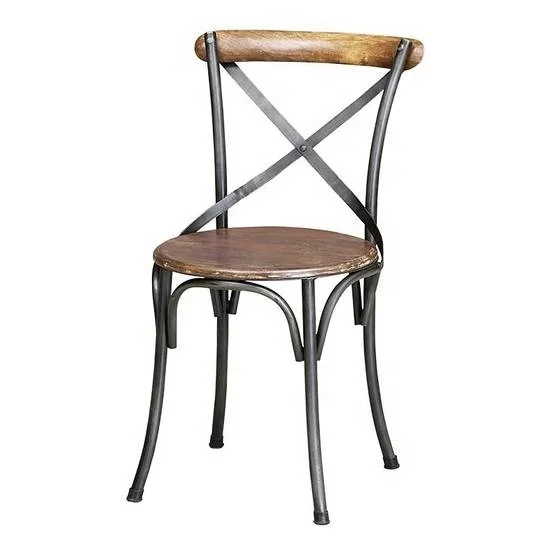 Vintage Cross Back Dining Chair Indian Restaurant Bar Pub Cafe Chair Hotel Furniture Jodhpur Industrial Rustic Dining Chair