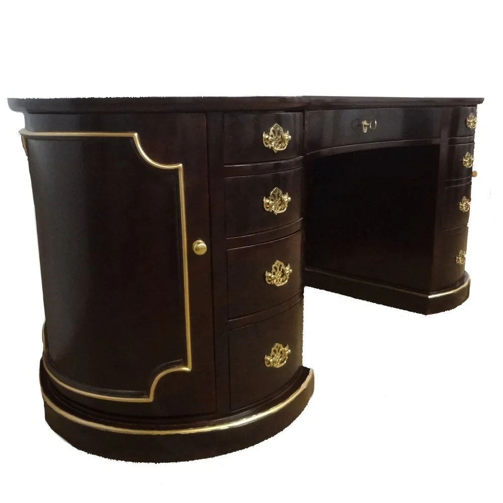 Wooden President Table French Style Executive Writing Desk Designed for Interior of Antique Reproduction Office Furniture