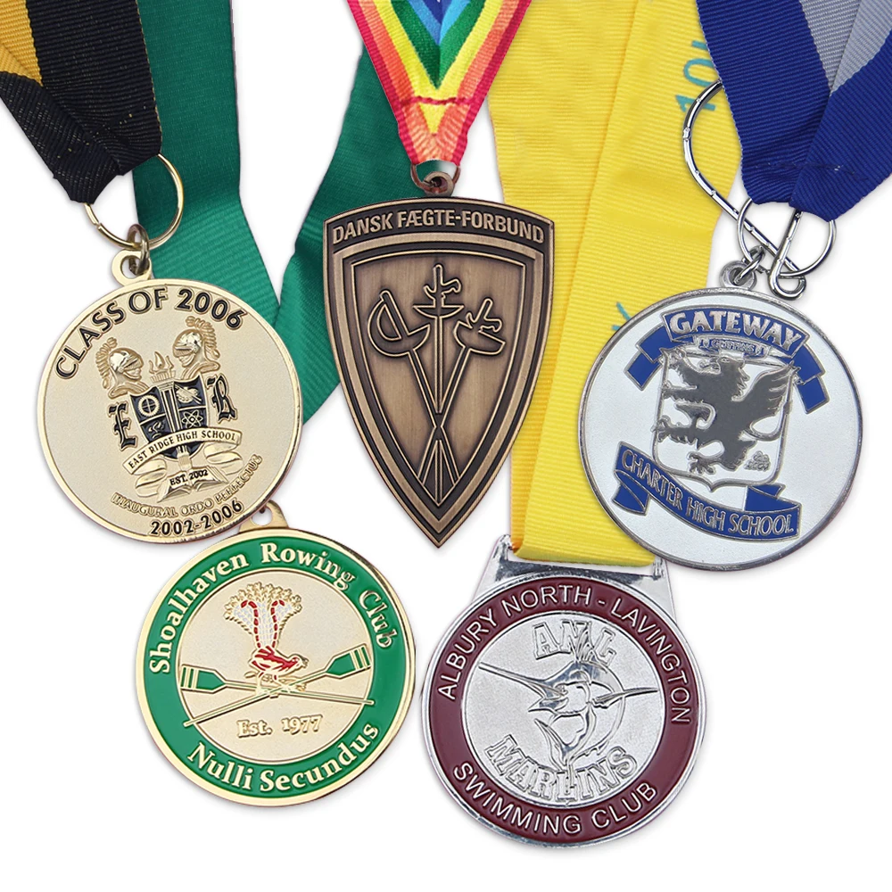 Customized Factory Price 3D Honor Award Medals Fabric Ribbons Sports Medals and Trophies