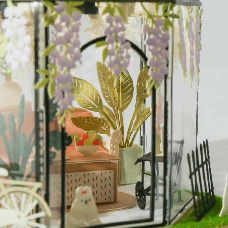 [4R] Hot Sale Amazon Glass Greenhouse Miniature DIY Kit Paper Craft for Girl