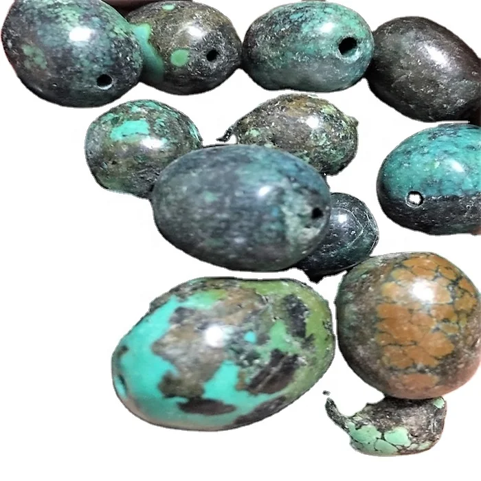 Natural Turquoise stone jewelry Smooth Dark Blue Turquoise Oval Beads Strand Turquoise