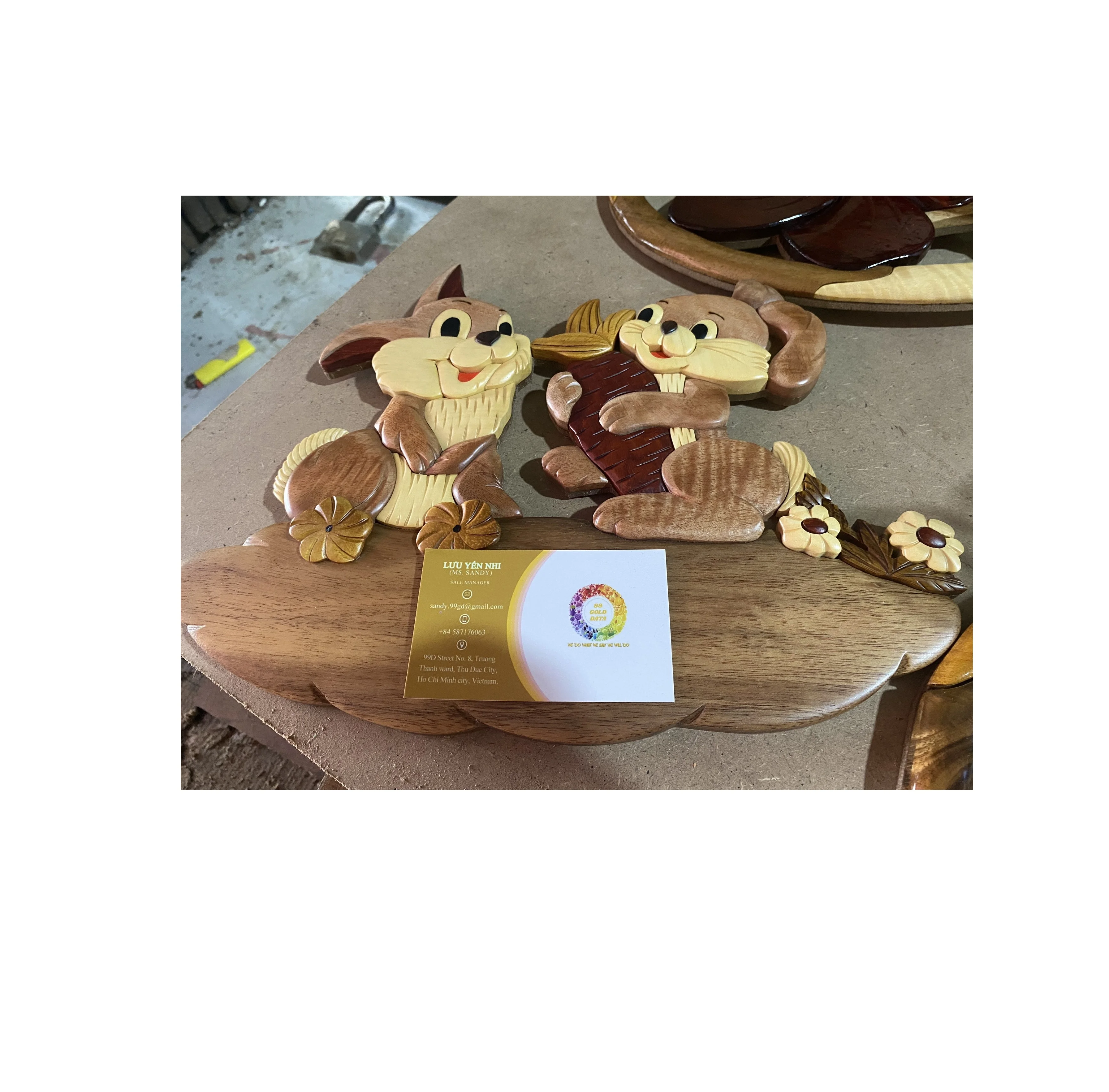 Vietnam bulk Handmade Children Wooden Door Plaque | Wooden wall art with name intarsia Handmade wood intarsia nameplates