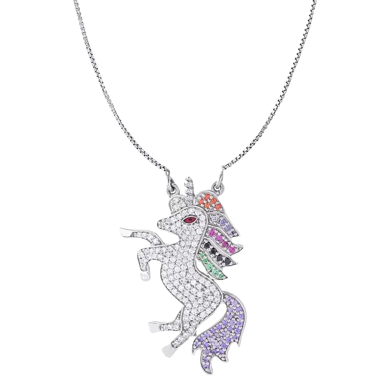 Prestigious GOLD PLATED Unicorn Pendant Fully iced out hip hop Fashion Gold Plated 925 Silver Pendant