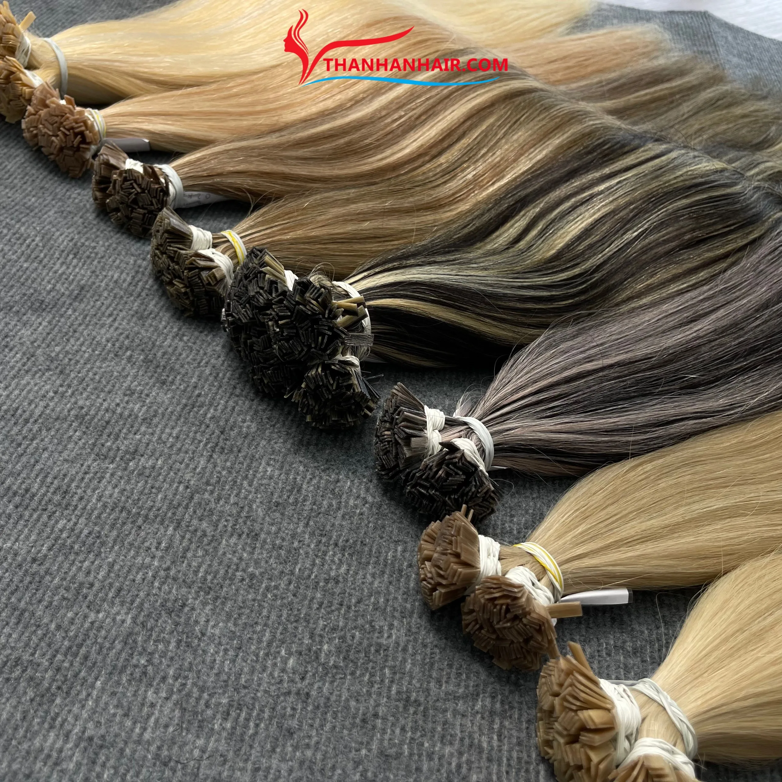 Italian Keratin Glue Hair Russian Double Drawn Human Hair Extensions Keratin Bonds K Tip Flat Tip Hair Extensions