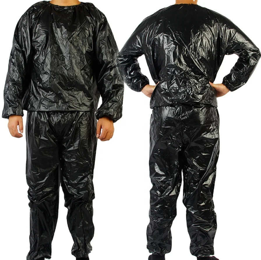 High Quality Sauna Suit Gym Sport Exercise Fitness Weight Loss Body Slim Anti-rip Pvc Sauna Sweat Suit Set Price For Men Women