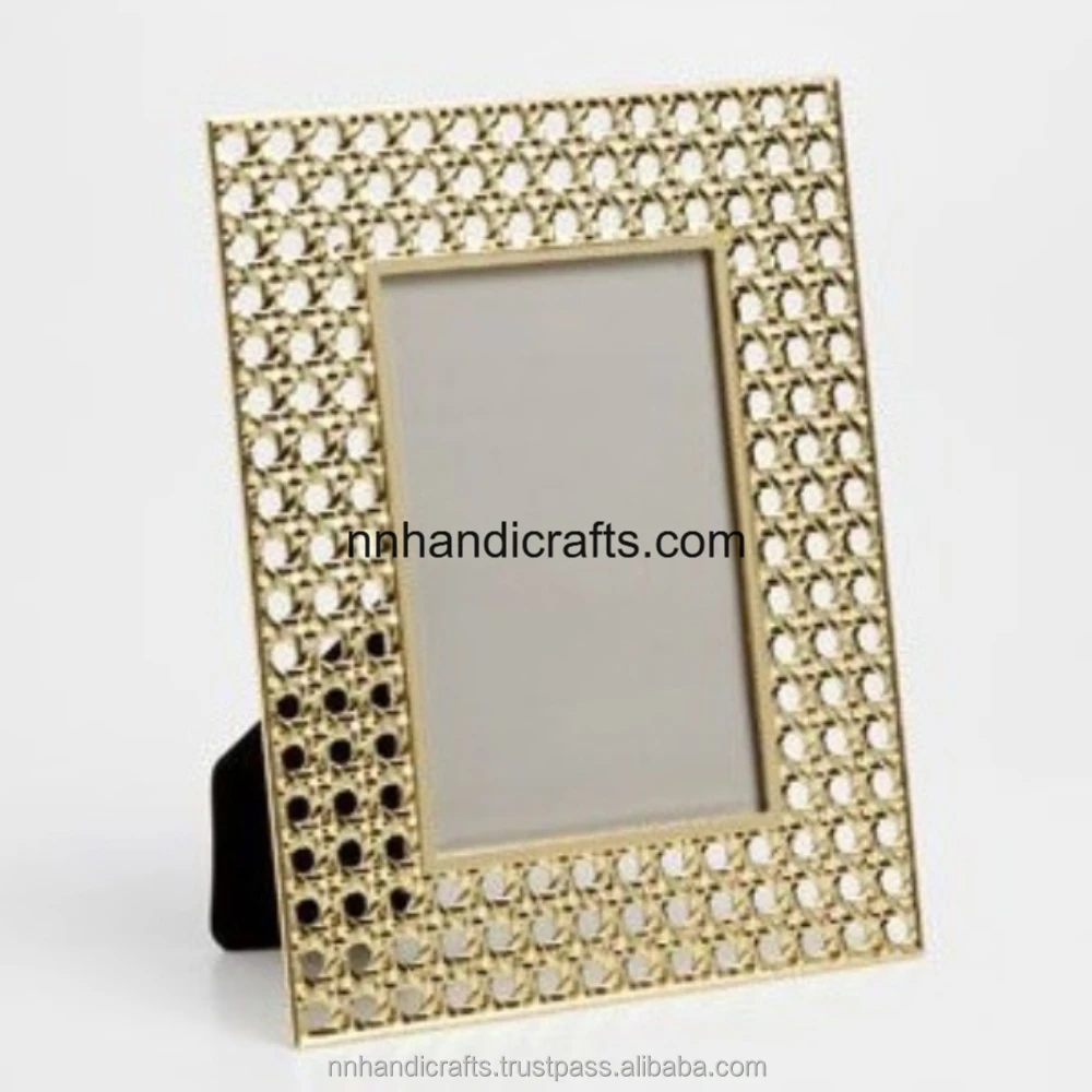 custom rustic Steel Metal Goldwen Antique Color Pink Rectangular Embossed Collage Frames Table Frames Photo Frame For Boys & Gir