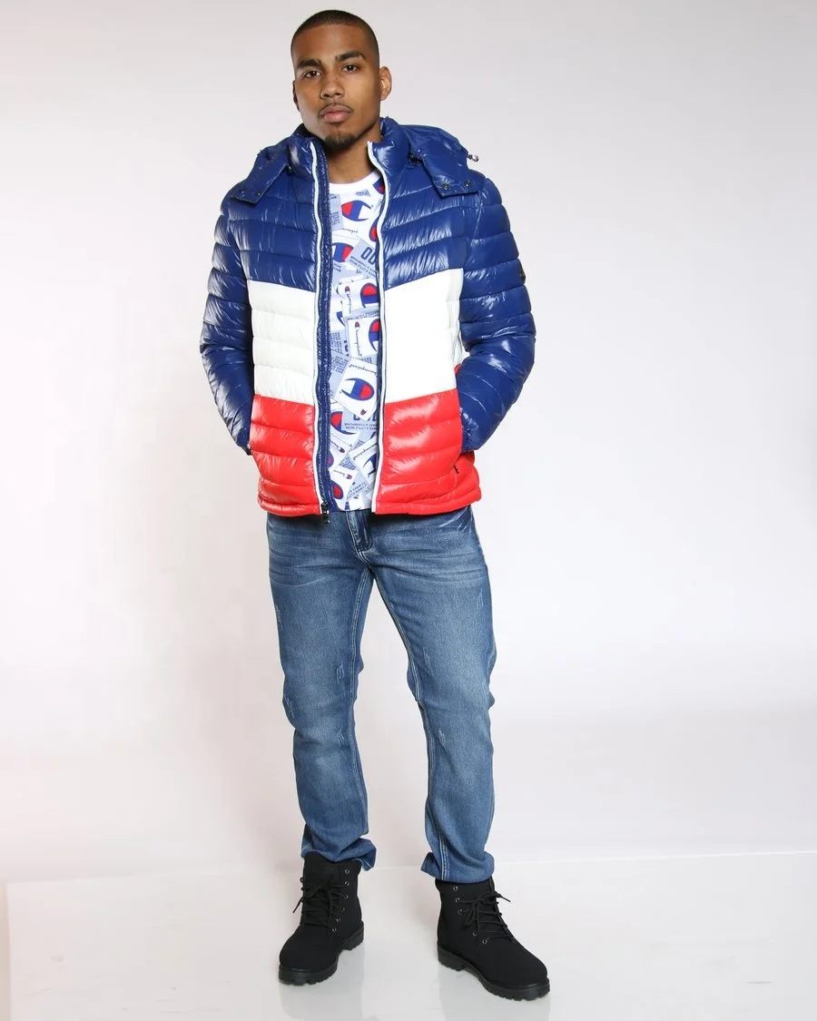 OEM Custom Printed Embroidered Mens Warm Coat Padded Puffer Bubble Winter Jacket / Down Goose Jackets Manufacturer