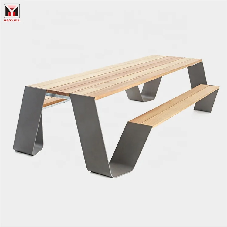 Modern Garden Dining Table Pine Wooden Park Bench Customized OEM Street Bench