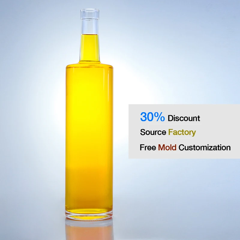 750ml 700ml 500ml 350ml Customized Long Neck Super Flint Absolute Round Glass Bottle