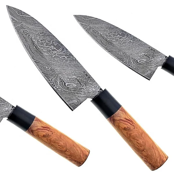 Top-Rated Quality Custom Handmade Forged Damascus Steel Kitchen Chef Knife, Kitchen Knife Walnut Wood Handle With Leather Sheath