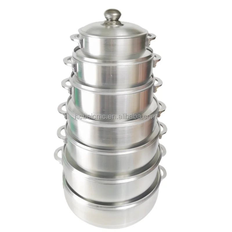 Factory Outlet Kitchen 7 Piece Soup Pot Aluminum Cookware Soup Pot Cookware Set Aluminum Cookware Set