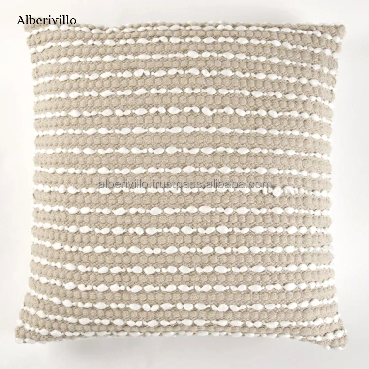 Indian Bohemian Cushion Covers for Outdoor Fringe Pattern Floor Cushions Moroccan 100% Cotton Pillow Case