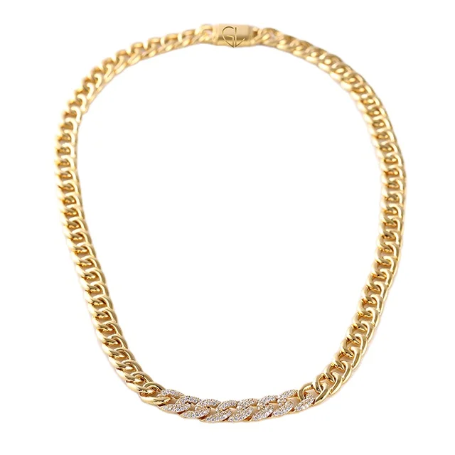 Hot Selling Latest Design HipHop Style Jewelry 14k Solid Gold 1CT Labgrown Diamond Miami Cuban Link Necklace Chain For Men Women