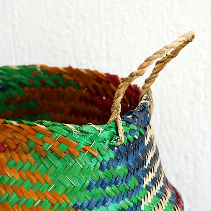 Wicker Colorful Seagrass Storage Basket Handmade for Home Restaurant Hotel Decoration Natural Eco-Friendly Made in Vietnam