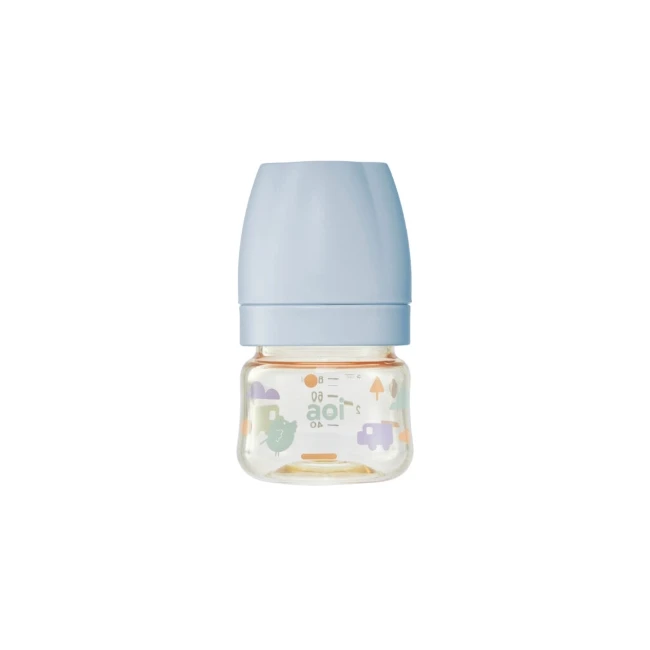Детская бутылочка для молока Aoi Flora 80 мл с широким горлышком и защитой от удушья хранения грудного животных безопасные материалы-без силикона