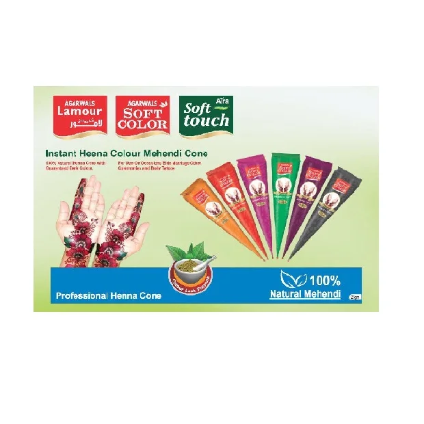 Instant Henna Cone for Makeup Colorful Mehendi Design