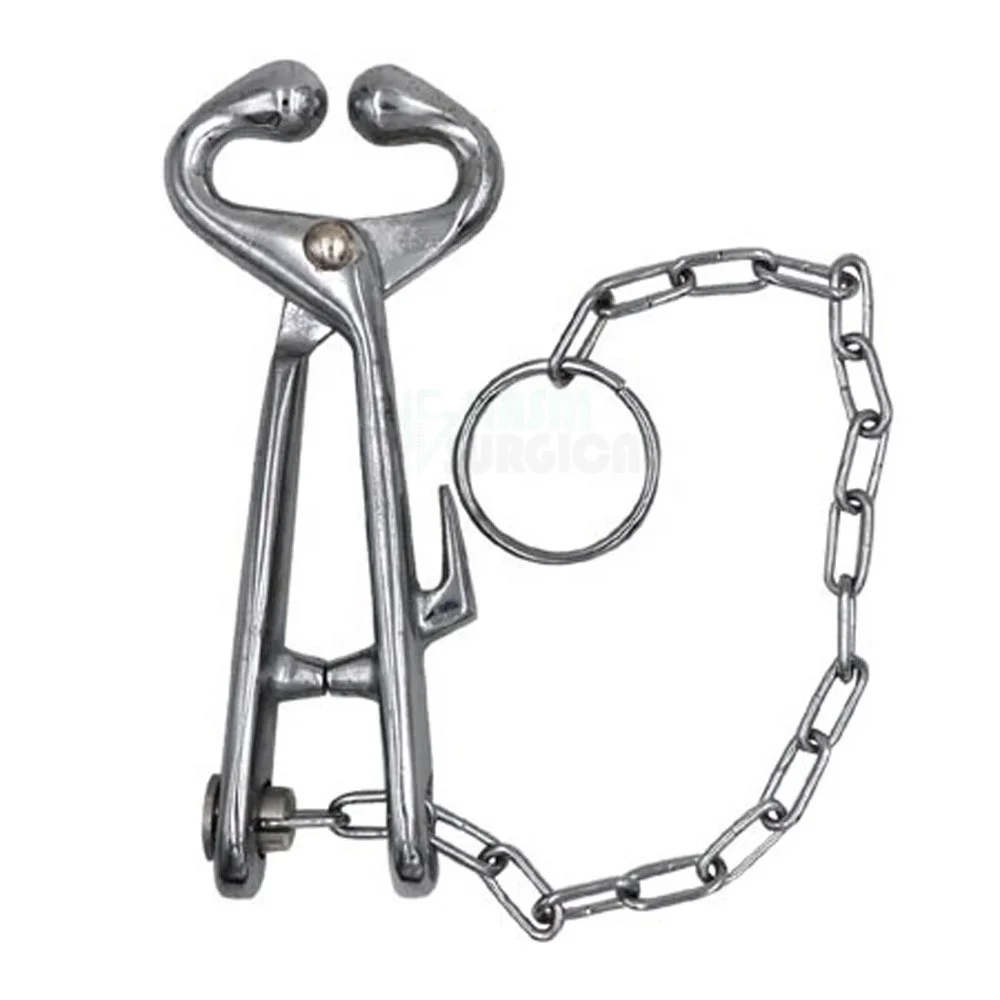 Excellent Sale Stainless Steel Cattle Leader Bull Cow Nose Ring Holder Pliers With Long Chain High Quality instruments