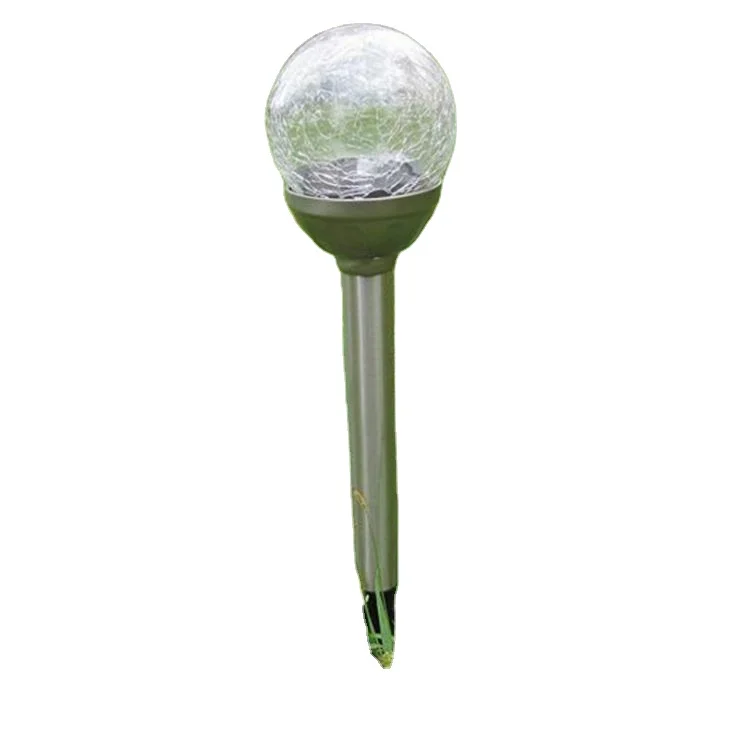 Newish Dia6cm/Dia 8cm Outdoor Waterproof 7 Color Changing Solar Stainless Steel Ball Shape Garden Stake Lights