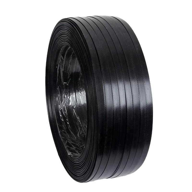 Customized size green or black color smooth polyester belt plastic PET strap with buckles for cotton bales packing