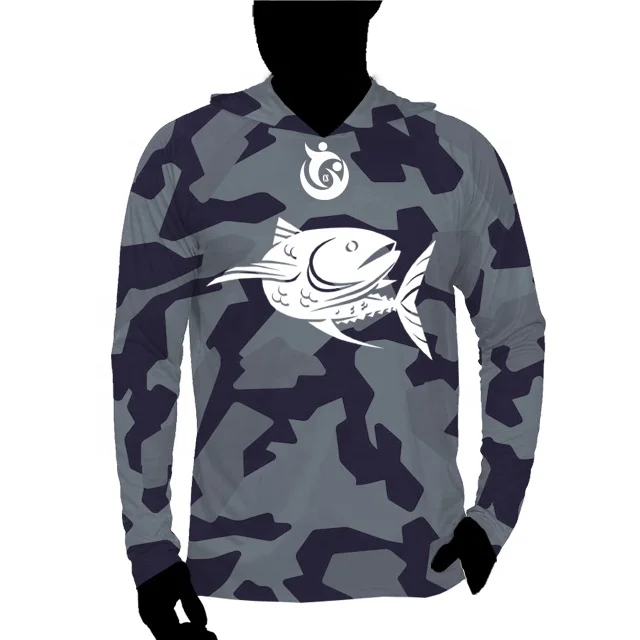 Black camo fishing hunting 100% polyester custom men performance hoodie