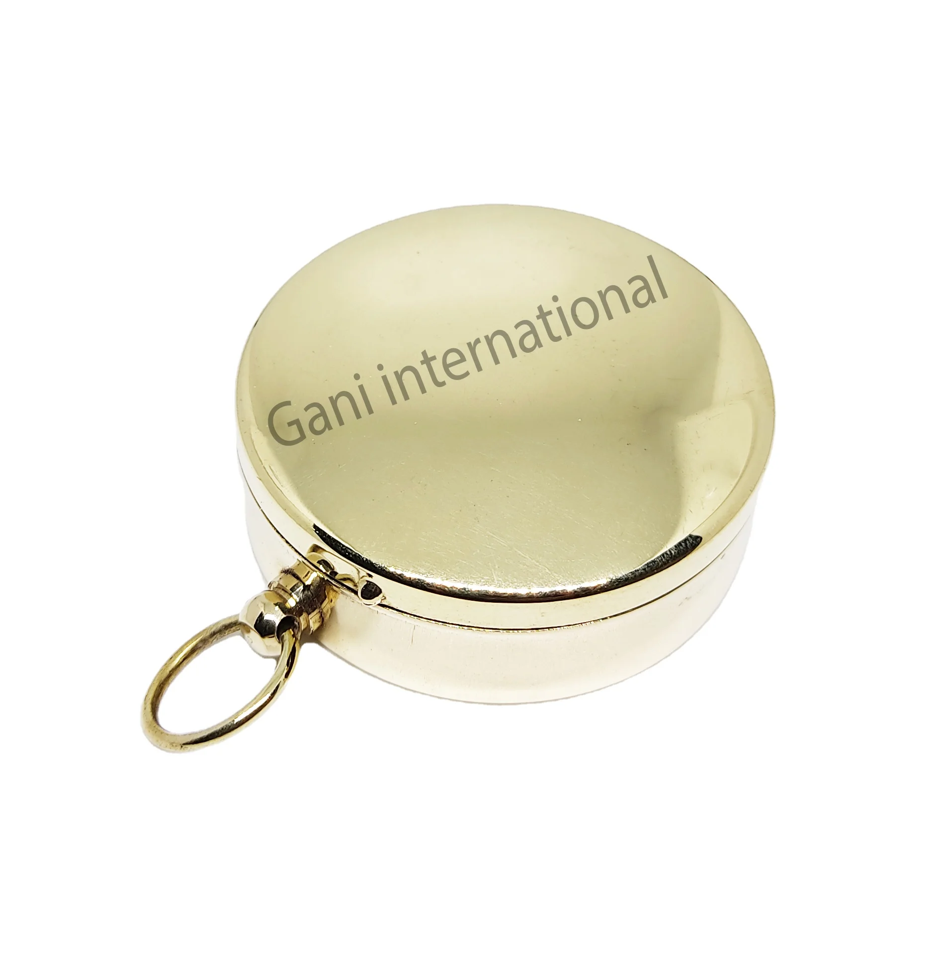 Nautical Brass flat Pocket Compass With Leather Case Anniversary Gift Engraved compass For Camping