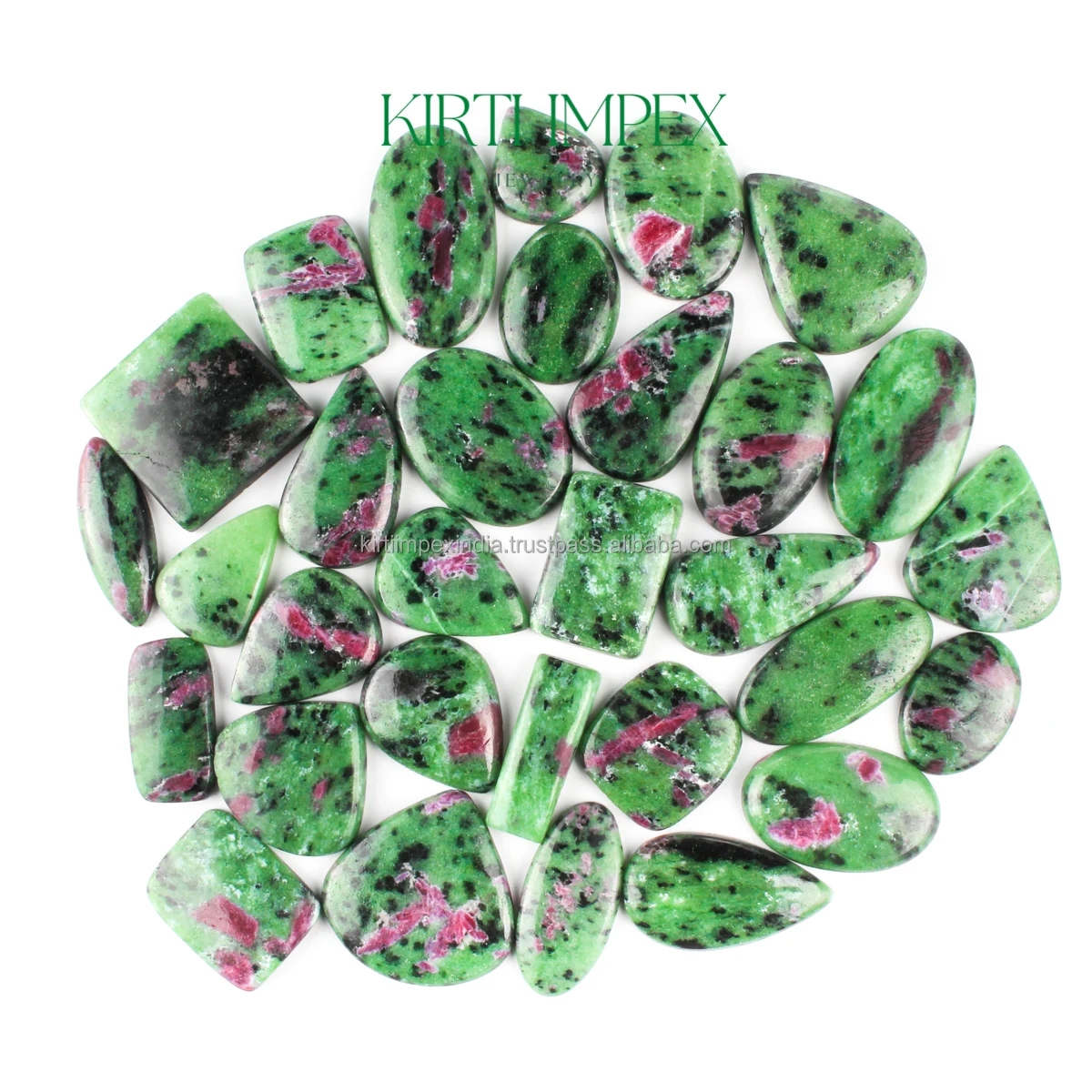 Ruby In Zoisite Cabochons Flatbacks For Healing & DIY Jewelry Making Green Cabochons Affordable Wholesale Block Deal Crystals