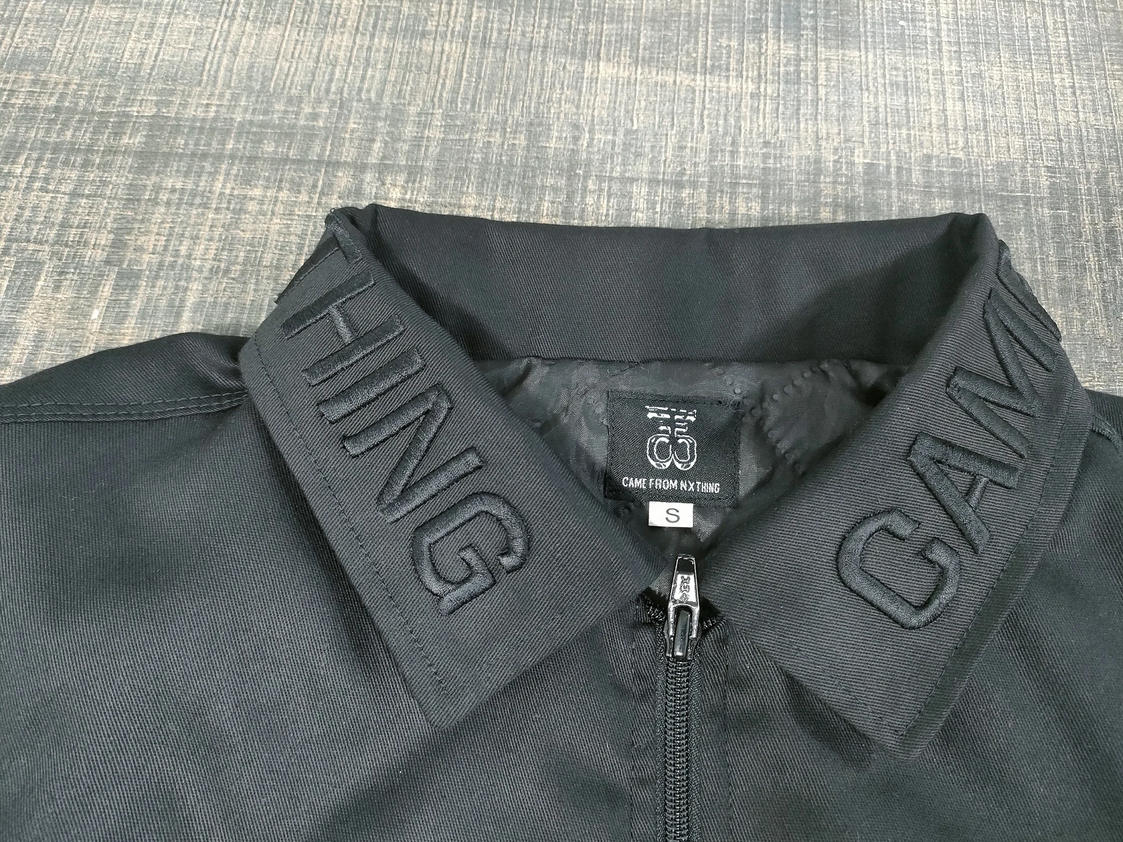 Wholesale new Arrival black 3D Embroidered Cotton Made Custom Workwear Working Uniform Dickie Suits 2 Piece jacket pant Mens set