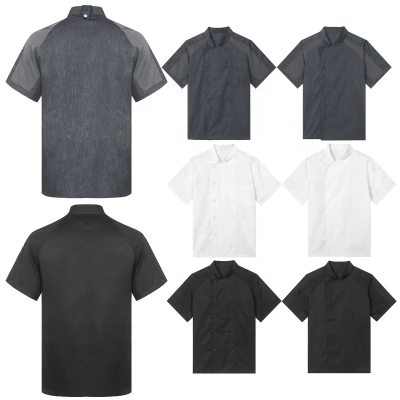 Chef Coat Kitchen Work Uniform Guard Uniform Tops For Canteen Restaurant Hotel Chef