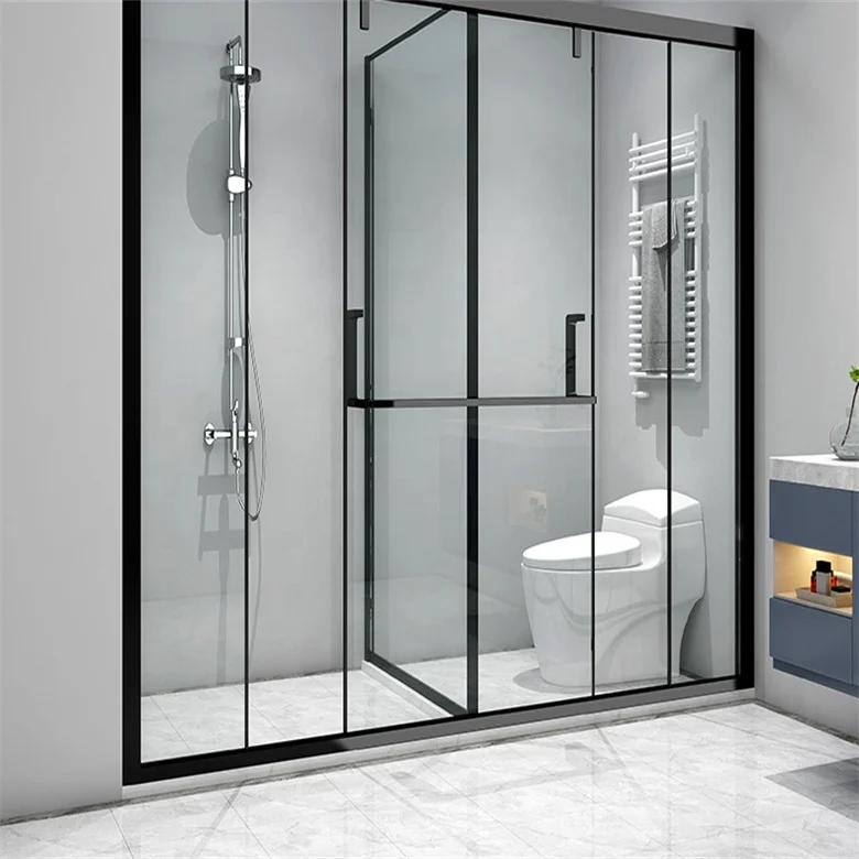Smart Glass Shower Door Enclosure Shower Door With Frame Shape Cheap Shower Door Black Cabin