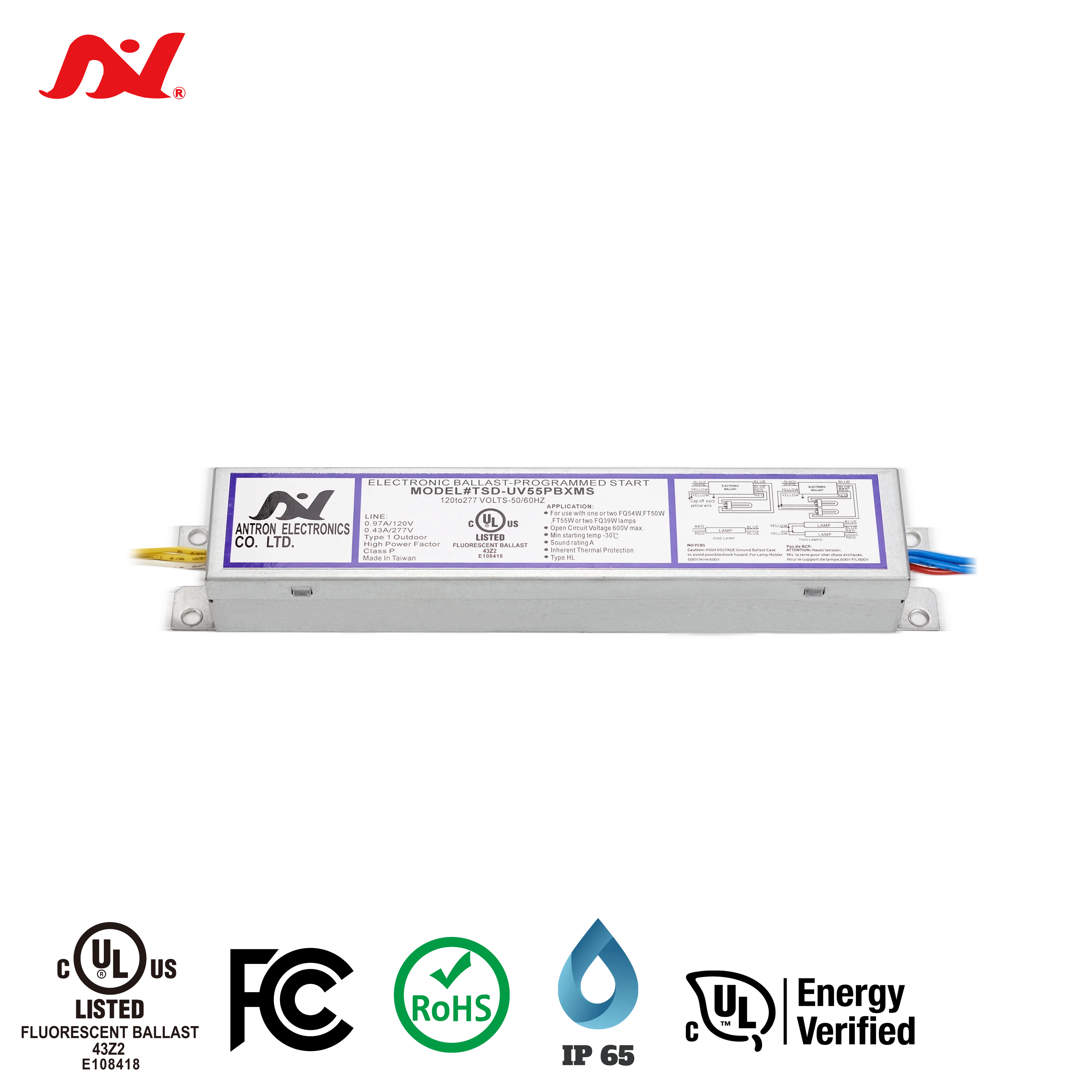 Балласт 120Vac-277Vac T8 четыре лампы 32W