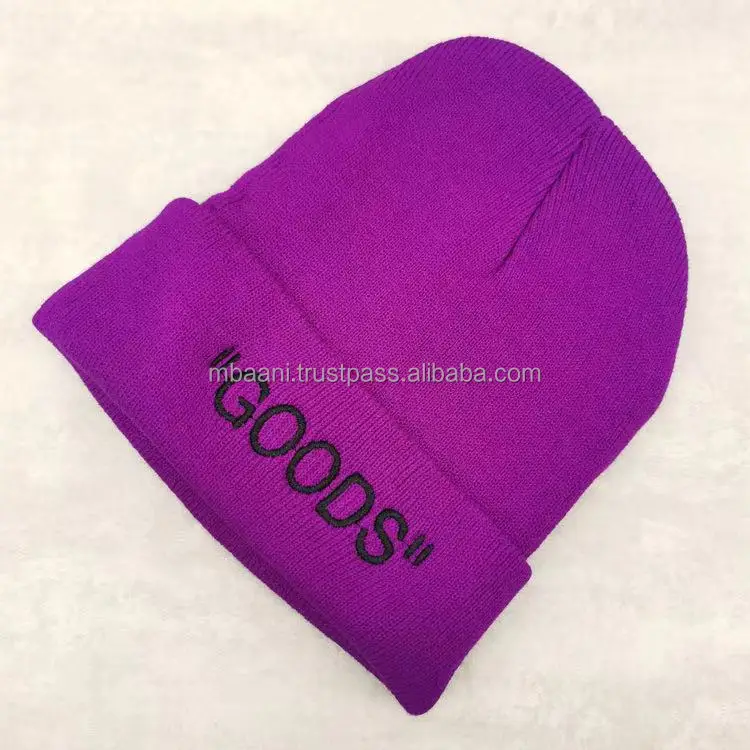 Wholesale  winter knit beanie hat manufacturers warm beanie hat custom embroidered beanie