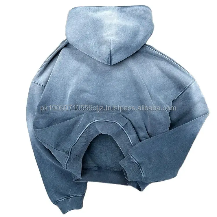 2024 Quality Heavy Cotton Oversize Factory Sale 380Gsm Fleece Hoodie Multicolor Wholesale Acid Wash Hoodie
