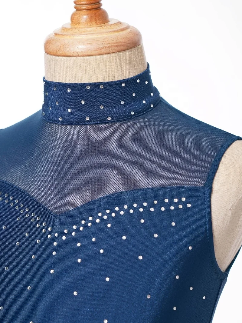 6-16 Kids Girls Lyrical Modern Dance Dresses Sleeveless Built-In Briefs Dance Leotard Dress Dance Costumes Modern