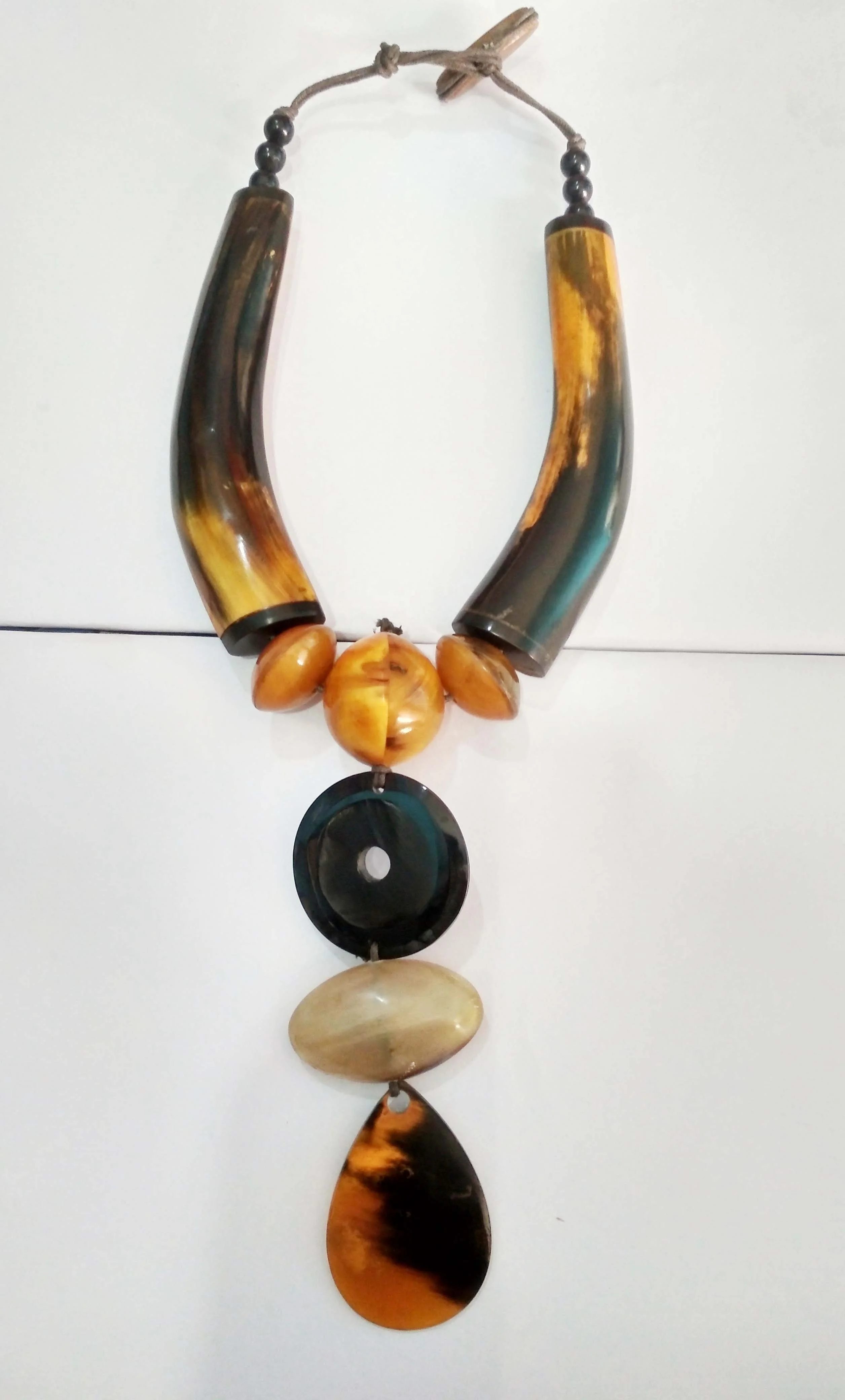 Vintage New look Buffalo Horn Long Boho Fashion Necklace Large Size Bohemian Neck Chains for Women Boho Fashion Necklace