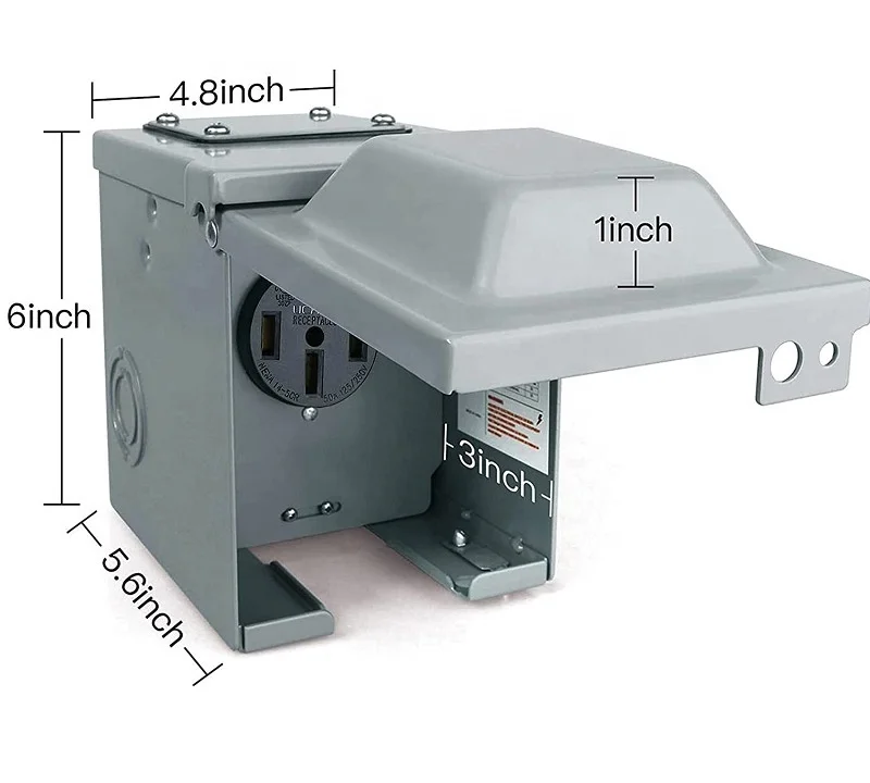 30A Enclosed Lockable Weatherproof Outdoor Electrical Box RV Camper Travel Trailer Ev Power Outlet Box Nema Socket