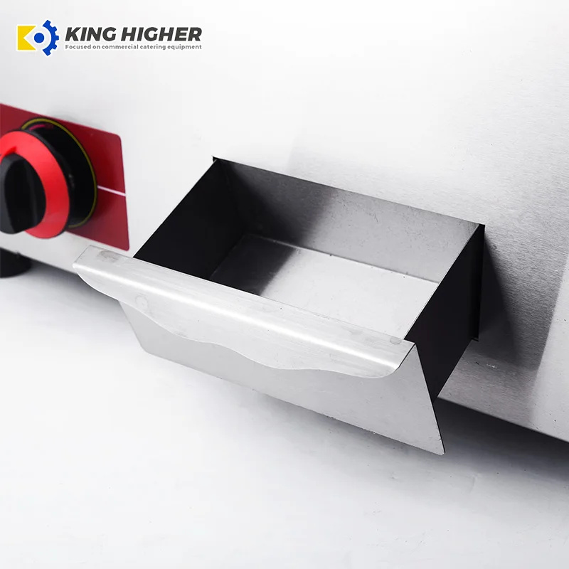 Commercial Table Top Gas Grill Griddle Catering Equipment for Restaurant New Condition Teppanyaki Style Grooved Flat Surface