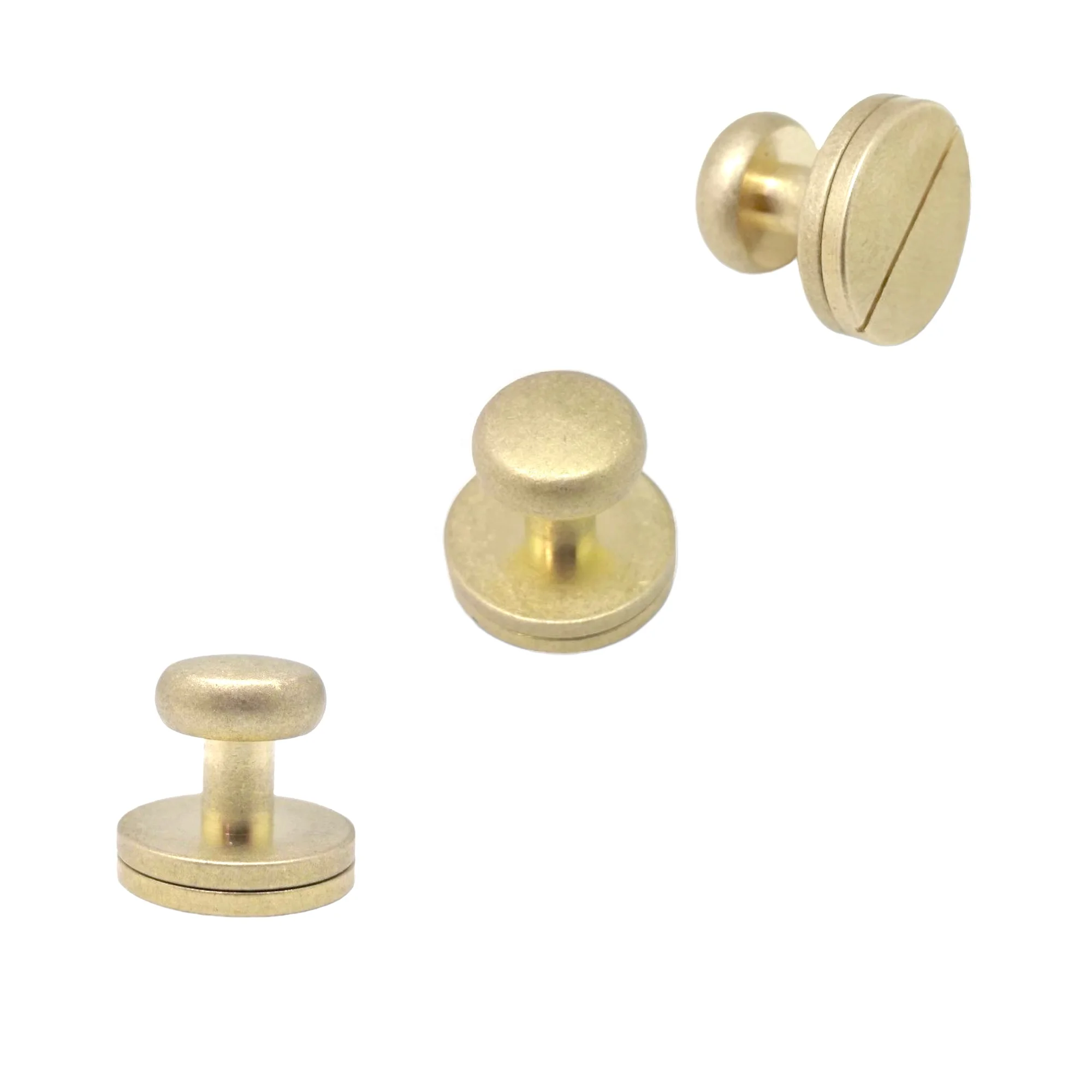 MING KEE METAL 10mm Big Solid Brass Head Collar Stud for Leather Use of Thin or thick strap with Round Ball Metal Collar Studs