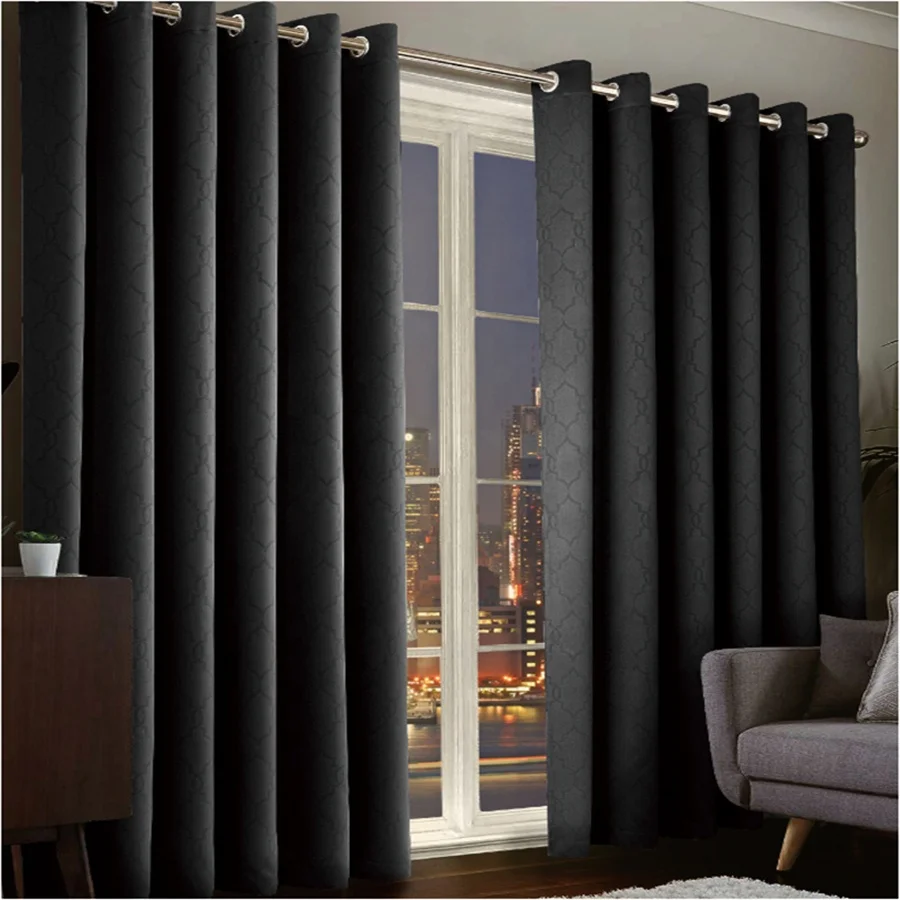 High quality living room curtains luxury blackout window curtains embossed blackout curtains modern blackout