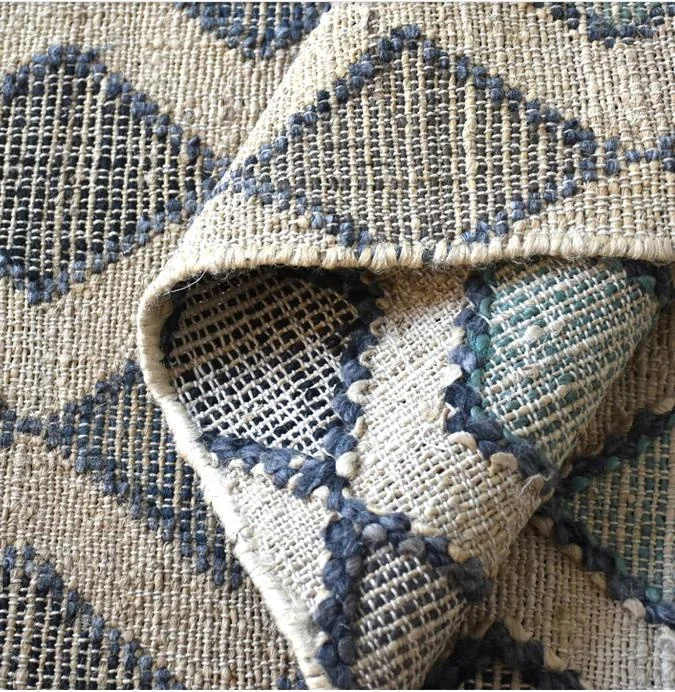Hot Selling Hand Woven Exclusive Diamond  design Jute Kilim Area rugs luxury living room hotel and home carpet mat sofa rug