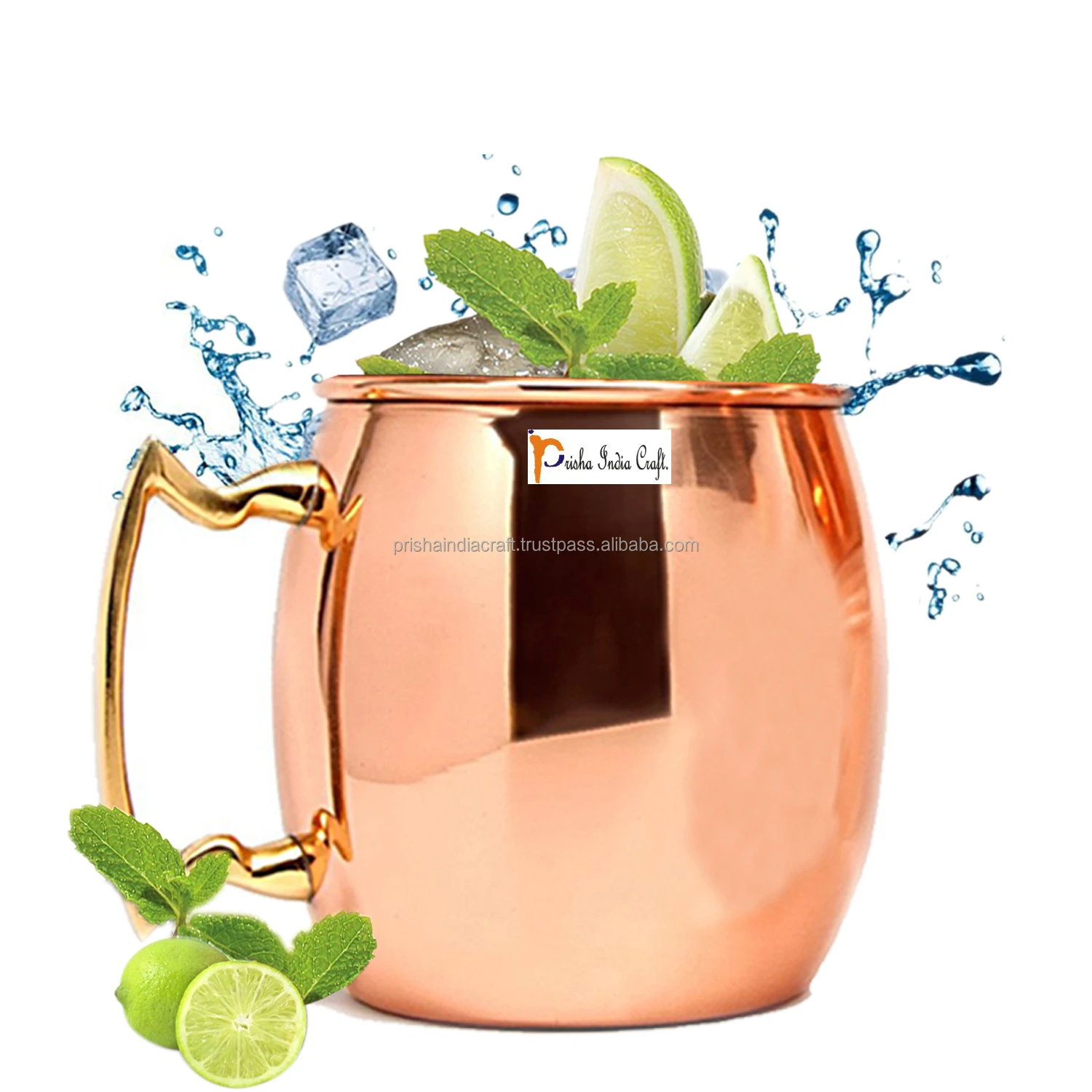 Factory direct sale Moscow Mule Copper Mugs 16 oz  Set of 1 Pure  Copper Handcrafted Pure Food Safe Copper Mug Cups