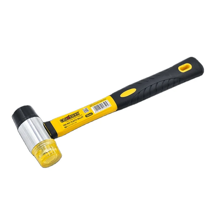 CROWNMAN Hand Striking Tools 35mm PP+TPR Handle and PVC Head Two Way Plastic Mallet installation hammer