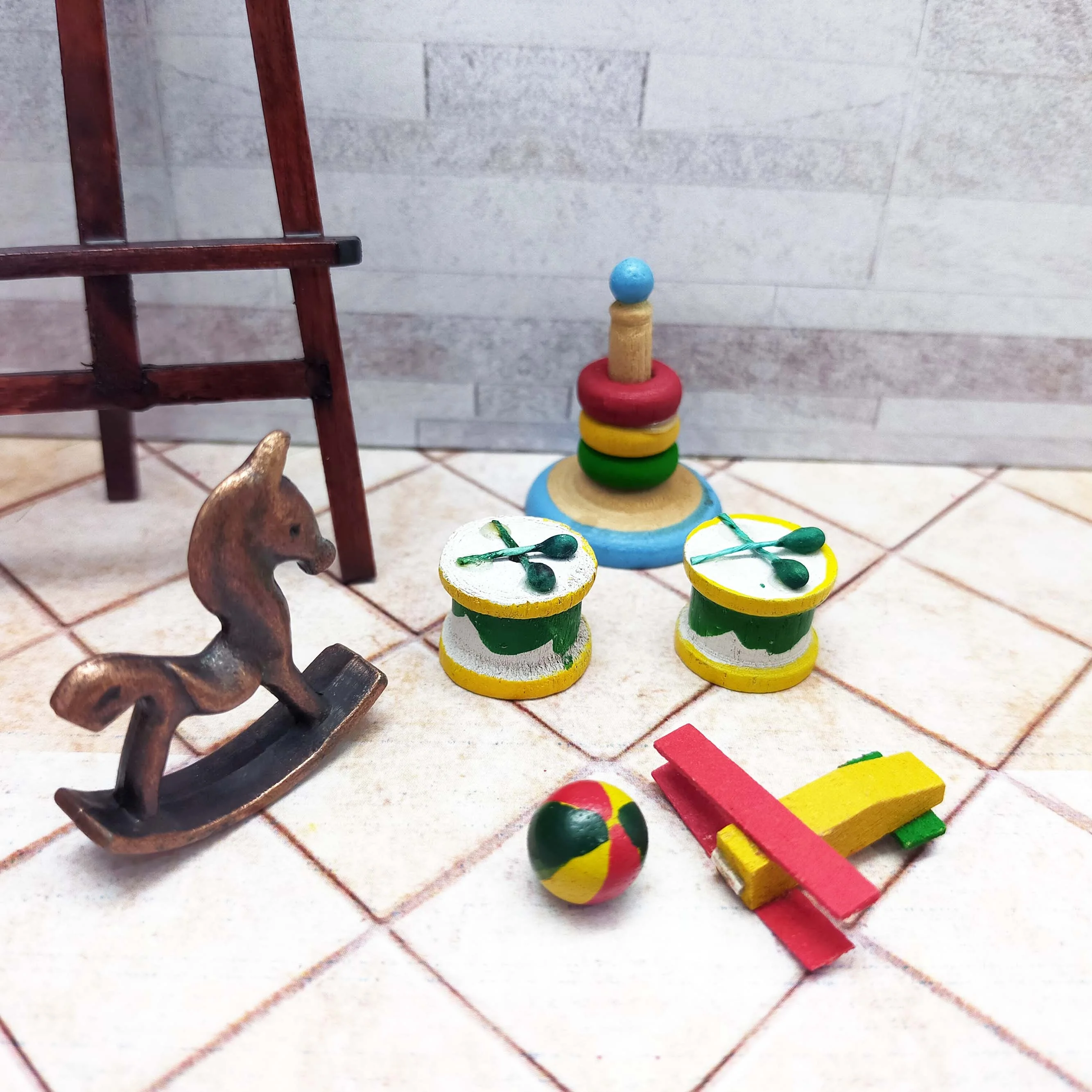 Miniature 1:12 Wood Dollhouse Kids Playroom DIY Toy for Young Creatives