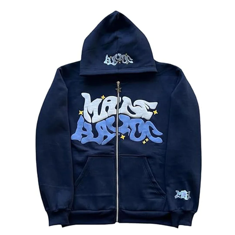 Unisex Cotton Sweatshirt Custom Puff Printing Logo Winter Heavyweight Hoodie for Men and Women Streetwear by Manufacturers