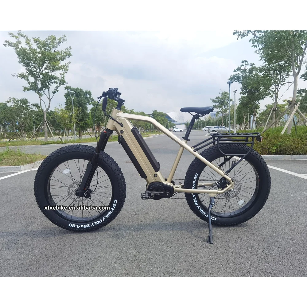 Полностью горный электрический велосипед с толстыми шинами 26*4,8 дюйма, 1000 Вт, средний привод, двойная батарея, большой мощности, вездеход, охота, электровелосипед