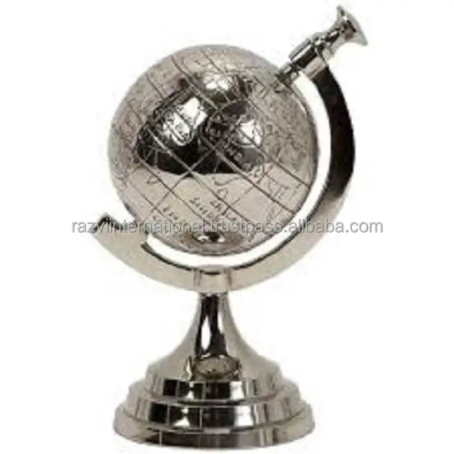 Aluminium metal high quality Nickle plated nautical globe