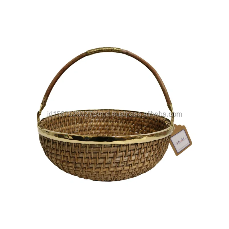 Hot Sale Simple Hot Product Weaved Storage Basket, Rattan Basket Tray/ Serving Tray Set of 3,  Premium Quality Handmade Designer