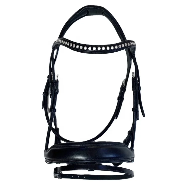High Quality Indian Leather Dressage Bridle Custom Logo Equestrian Horse Racing Western Bridle PC Model Available Sale Price